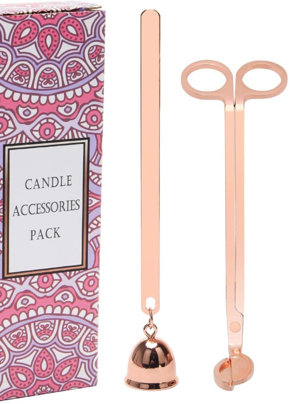 3 in 1 Candle Snuffer Set, 3P Candle Accessory Set with Candle Wick Trimmer, Can